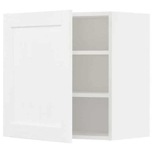 METOD - Wall cabinet with shelves, white Enköping/white wood effect, 60x60 cm