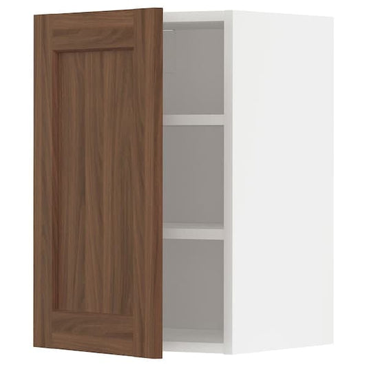 Ikea METOD - Wall cabinet with shelves, white Enköping/brown walnut effect, 40x60 cm