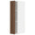 METOD - METOD Wall cabinet with shelves, white Enköping/brown walnut effect, 20x80 cm