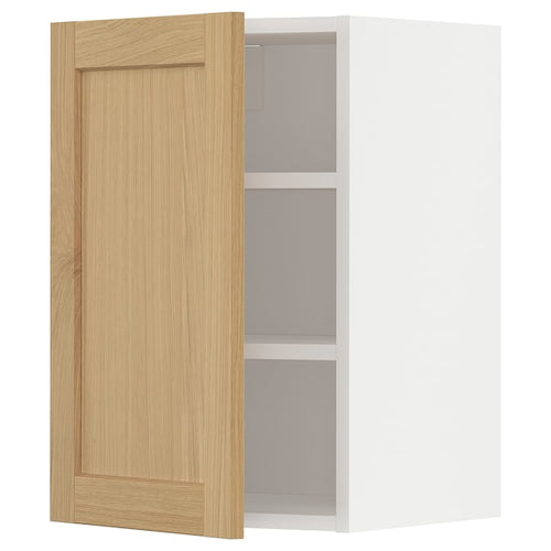 METOD - Wall cabinet with shelves, white/Forsbacka oak, 40x60 cm