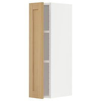 METOD - Wall cabinet with shelves, white/Forsbacka oak, 20x80 cm - best price from Maltashopper.com 59509379