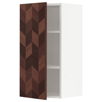 METOD - Wall cabinet with shelves, white Hasslarp/brown patterned , 40x80 cm - best price from Maltashopper.com 69469250