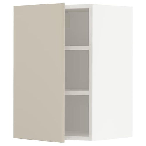 METOD - Wall cabinet with shelves, white/Havstorp beige, 40x60 cm