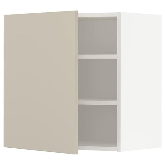 Ikea METOD - Wall cabinet with shelves, white/Havstorp beige, 60x60 cm