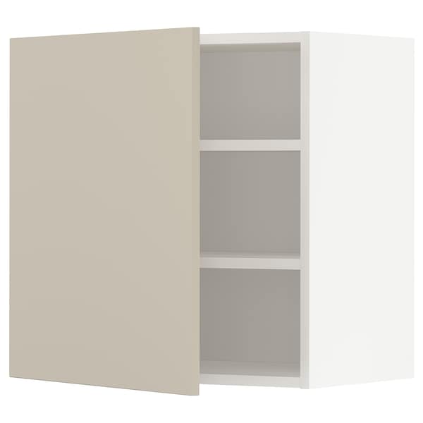 METOD - Wall cabinet with shelves, white/Havstorp beige, 60x60 cm