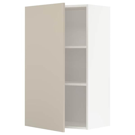 METOD - Wall cabinet with shelves, white/Havstorp beige, 60x100 cm - best price from Maltashopper.com 09464123