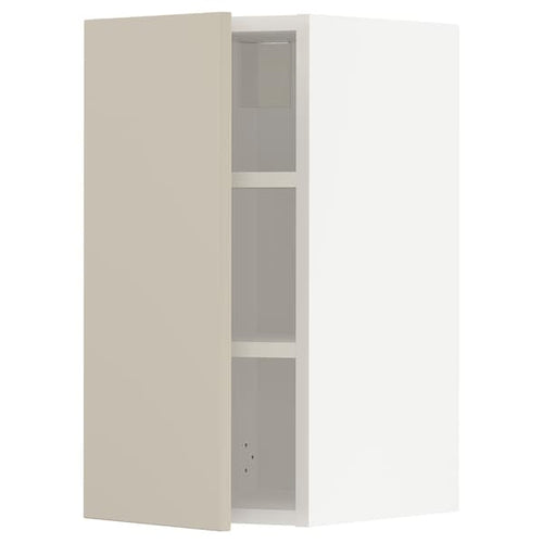 METOD wall cabinet with shelves, white/Havstorp beige, 30x60 cm