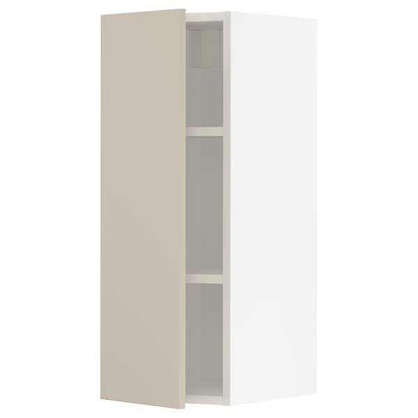 Ikea METOD - Wall cabinet with shelves, white/Havstorp beige, 30x80 cm