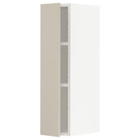 METOD - Wall cabinet with shelves, white/Havstorp beige, 20x80 cm - best price from Maltashopper.com 99463869