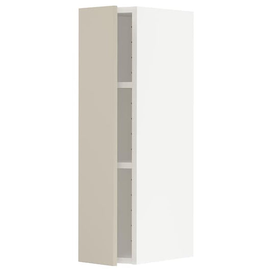 Ikea METOD - Wall cabinet with shelves, white/Havstorp beige, 20x80 cm