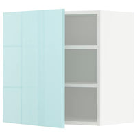 METOD - Wall cabinet with shelves, white Järsta/high-gloss light turquoise, 60x60 cm - best price from Maltashopper.com 49460830