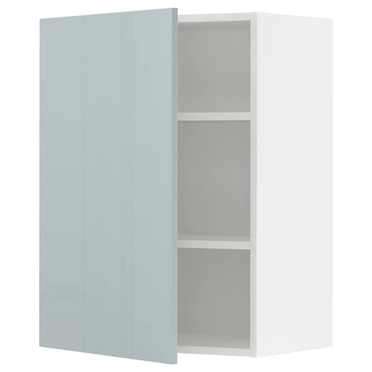 METOD - Wall cabinet with shelves, white/Kallarp light grey-blue, 60x80 cm - best price from Maltashopper.com 49479448