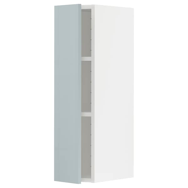 METOD - Wall cabinet with shelves, white/Kallarp light grey-blue, 20x80 cm - best price from Maltashopper.com 59479377