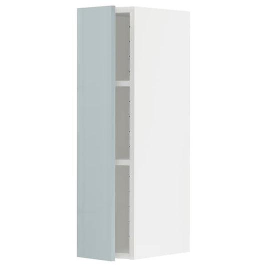 METOD - Wall cabinet with shelves, white/Kallarp light grey-blue, 20x80 cm - best price from Maltashopper.com 59479377