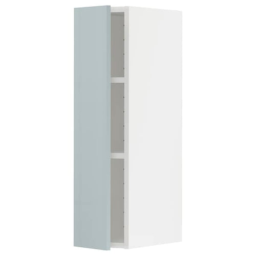 METOD - Wall cabinet with shelves, white/Kallarp light grey-blue, 20x80 cm