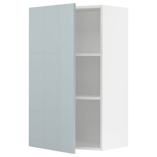 METOD wall cabinet with shelves, white/Kallarp light grey-blue, 60.0x100.0x38.6 cm
