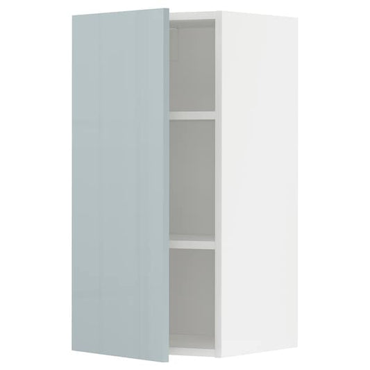 Ikea METOD - Wall cabinet with shelves, white/Kallarp light grey-blue, 40x80 cm