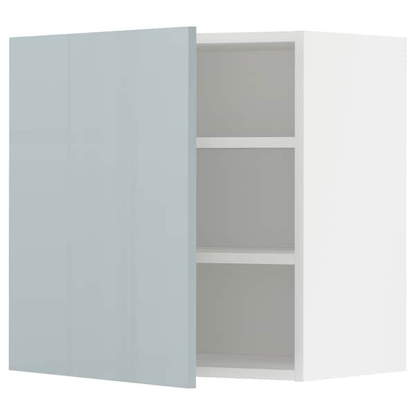 METOD - Wall cabinet with shelves, white/Kallarp light grey-blue, 60x60 cm - best price from Maltashopper.com 99479139