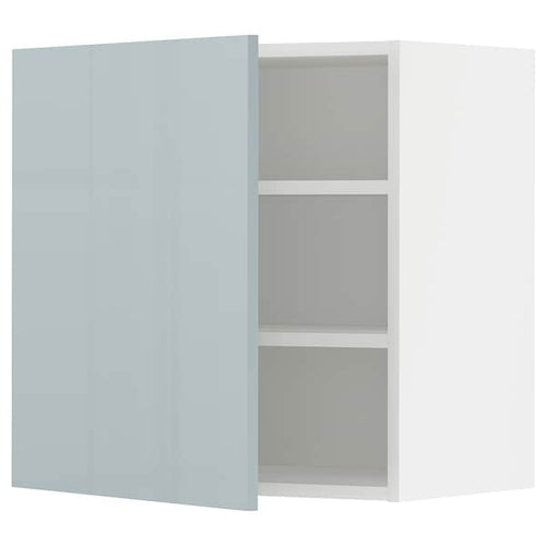 METOD - Wall cabinet with shelves, white/Kallarp light grey-blue, 60x60 cm