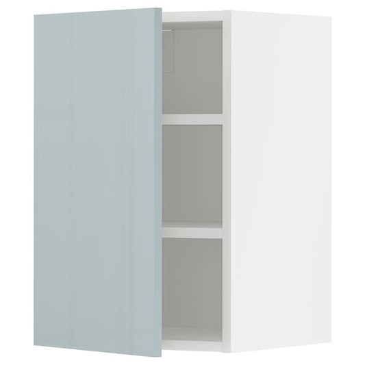METOD - Wall cabinet with shelves, white/Kallarp light grey-blue, 40x60 cm - best price from Maltashopper.com 09479412