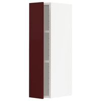 METOD - Wall cabinet with shelves, white Kallarp/high-gloss dark red-brown , 20x80 cm - best price from Maltashopper.com 69458586