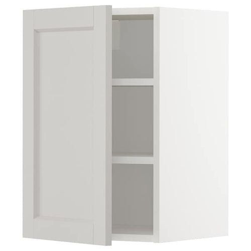 METOD - Wall cabinet with shelves, white/Lerhyttan light grey, 40x60 cm