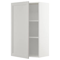 METOD - Wall cabinet with shelves, white/Lerhyttan light grey, 60x100 cm - best price from Maltashopper.com 49458064