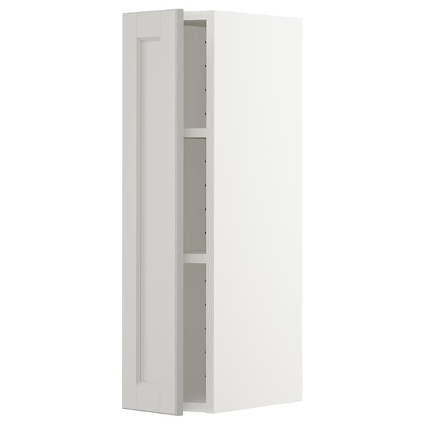 METOD - Wall cabinet with shelves, white/Lerhyttan light grey, 20x80 cm - best price from Maltashopper.com 39455532