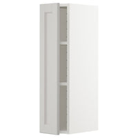 METOD - Wall cabinet with shelves, white/Lerhyttan light grey, 20x80 cm - best price from Maltashopper.com 39455532