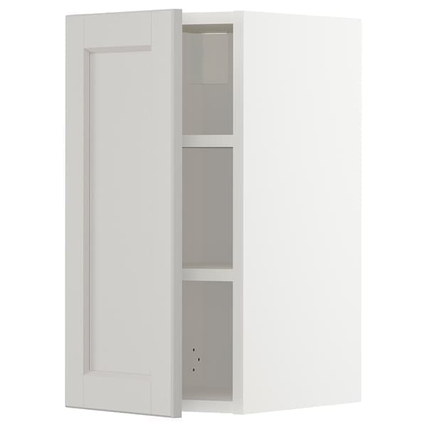 Ikea METOD - Wall cabinet with shelves, white/Lerhyttan light grey, 30x60 cm