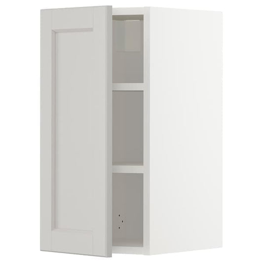 Ikea METOD - Wall cabinet with shelves, white/Lerhyttan light grey, 30x60 cm