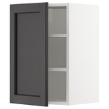 METOD wall cabinet with shelves, white/Lerhyttan black stained, 40x60 cm