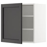 METOD wall cabinet with shelves, white/Lerhyttan black stained, 60x60 cm