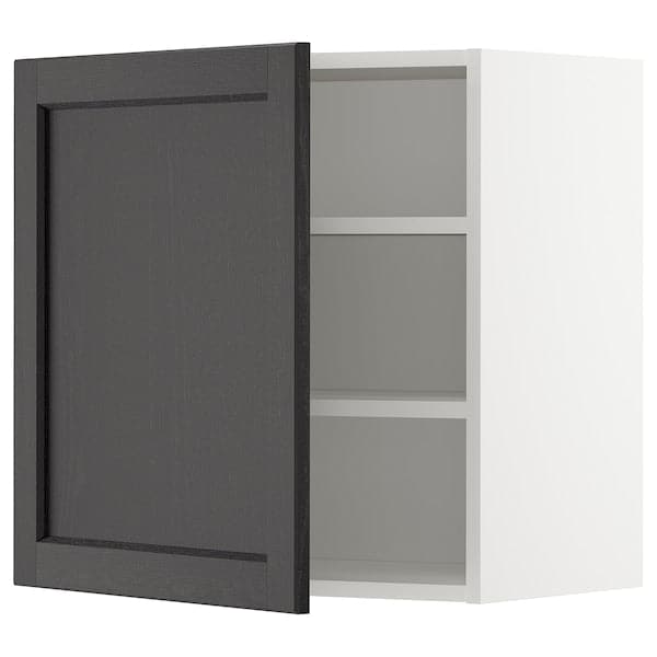 Ikea METOD - Wall cabinet with shelves, white/Lerhyttan black stained , 60x60 cm