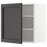 METOD wall cabinet with shelves, white/Lerhyttan black stained, 60x60 cm