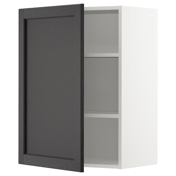 METOD - Wall cabinet with shelves, white/Lerhyttan black stained, 60x80 cm - best price from Maltashopper.com 59464451