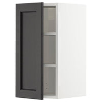 METOD wall cabinet with shelves, white/Lerhyttan black stained, 30x60 cm