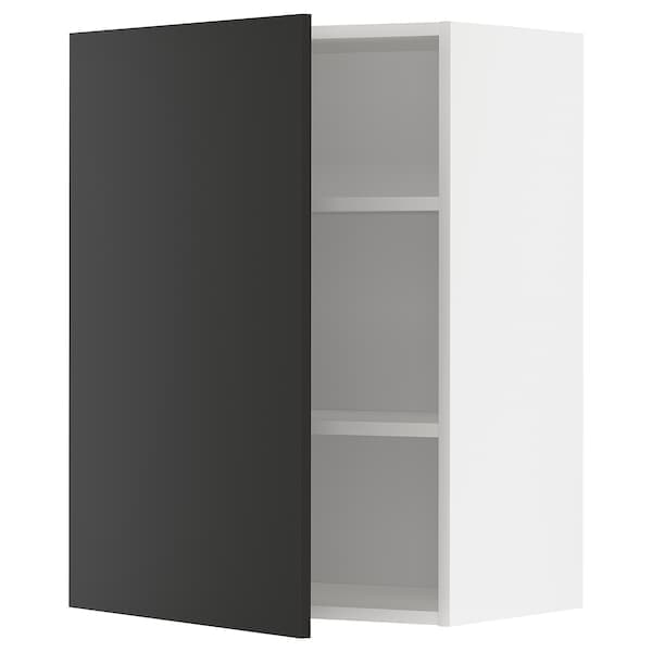 METOD - Wall cabinet with shelves, white/Nickebo matt anthracite, 60x80 cm - best price from Maltashopper.com 59497456