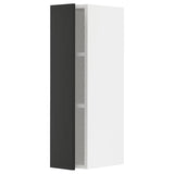 METOD wall cabinet with shelves, white/Nickebo matt anthracite, 20x80 cm
