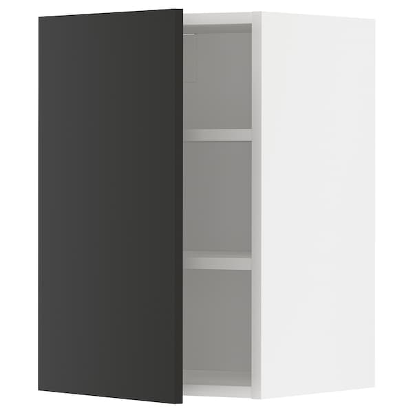 METOD - Wall cabinet with shelves, white/Nickebo matt anthracite, 40x60 cm - best price from Maltashopper.com 79498841