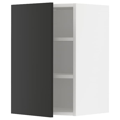 METOD - Wall cabinet with shelves, white/Nickebo matt anthracite, 40x60 cm