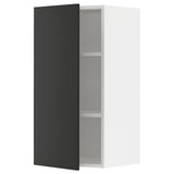 METOD wall cabinet with shelves, white/Nickebo matt anthracite, 40x80 cm