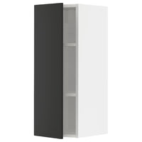 METOD - Wall cabinet with shelves, white/Nickebo matt anthracite , 30x80 cm - best price from Maltashopper.com 99498388