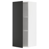 METOD wall cabinet with shelves, white/Nickebo matt anthracite, 40x100 cm