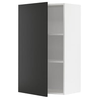 METOD - Wall cabinet with shelves, white/Nickebo matt anthracite, 60x100 cm - best price from Maltashopper.com 09498991