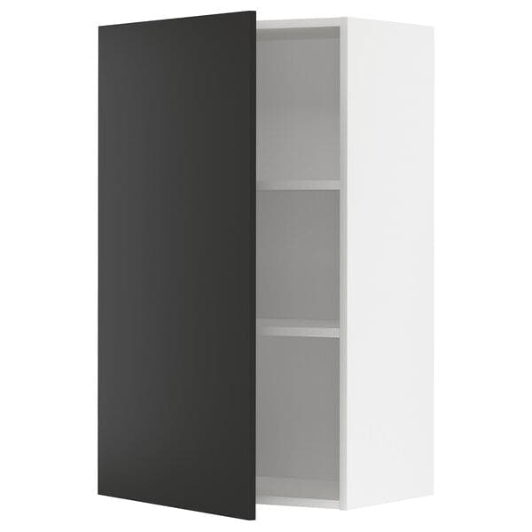 Ikea METOD - Wall cabinet with shelves, white/Nickebo matt anthracite, 60x100 cm