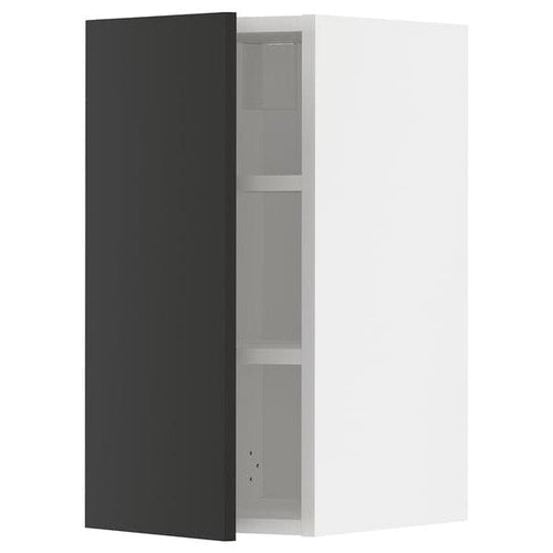 METOD - Wall cabinet with shelves, white/Nickebo matt anthracite, 30x60 cm