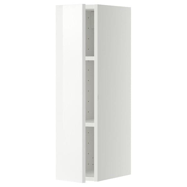 METOD - Wall cabinet with shelves, white/Ringhult white, 20x80 cm