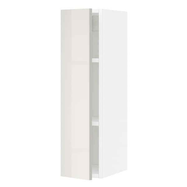 METOD - Wall cabinet with shelves, white/Ringhult light grey, 20x80 cm - best price from Maltashopper.com 79464898