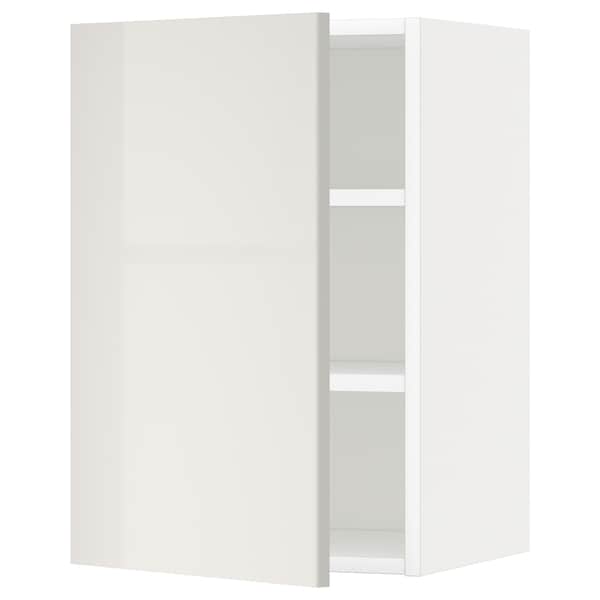 Ikea METOD - Wall cabinet with shelves, white/Ringhult light grey, 40x60 cm